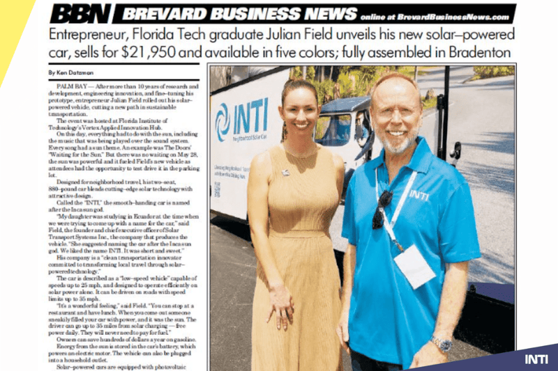 INTI in Brevard Business News: A Solar Vision Brought to Life